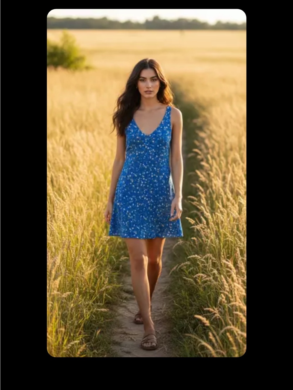Small lined flowy sleeveless summer dress